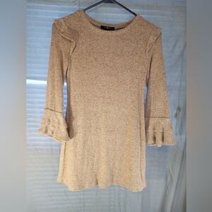 Amy Byer Cream Ruffle Sleeve Junior Dress